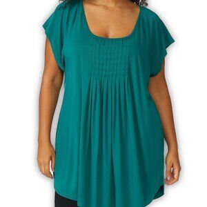 Swimsuits For All Blue Pleated Tunic Swim Cover Up Size 18 20